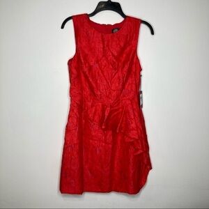 NWT Vince Camuto fitted red dress with ruffle size 6